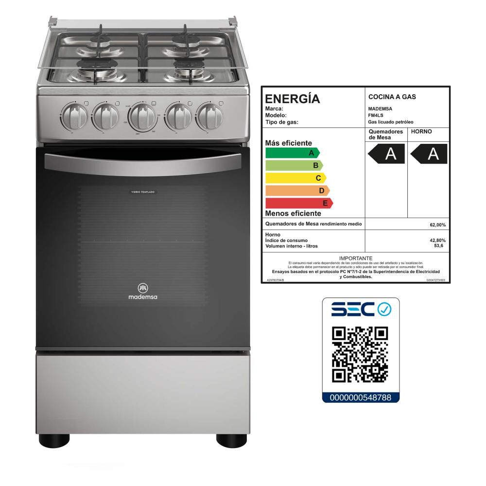 Cocina A Gas Mademsa FM4LS / 4 Quemadores image number 9.0