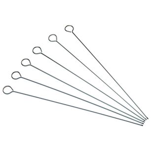 Set 6 Brochetas Metal 30cm Para Horno O Parrilla