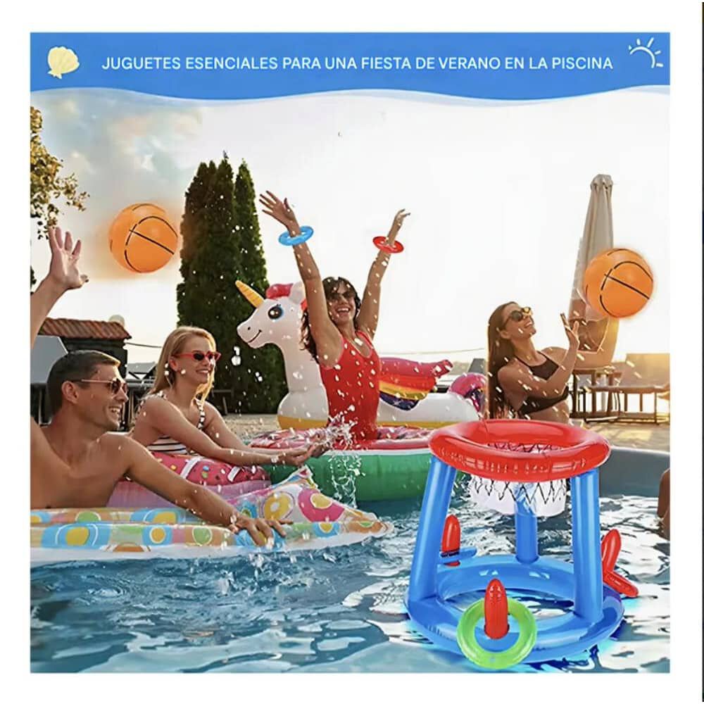 Juego Inflable Infantil Canasta Baloncesto Y Aros Piscina image number 5.0