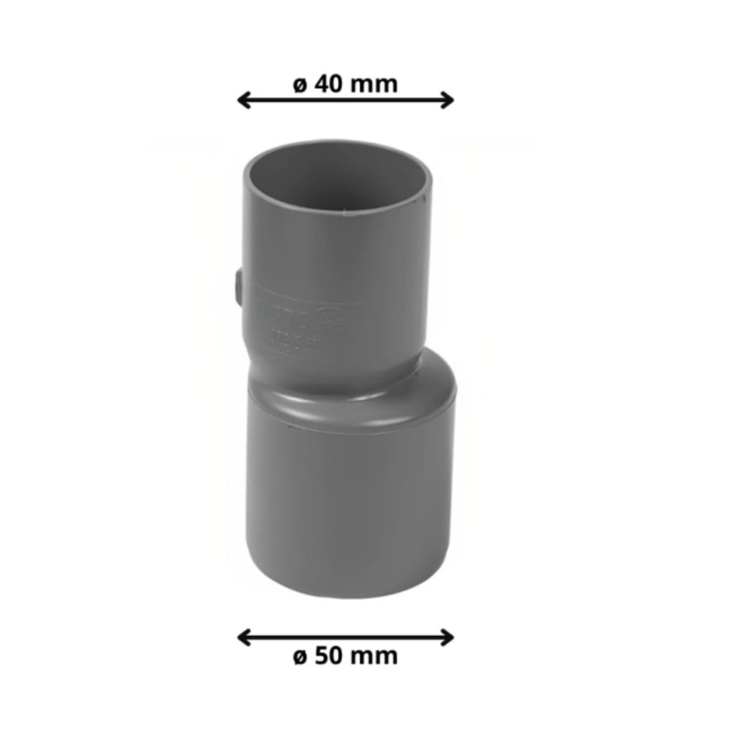 Copla Reducci&oacute;n Pvc Sanitario Gris 50x40 Mm Hoffens image number 1.0