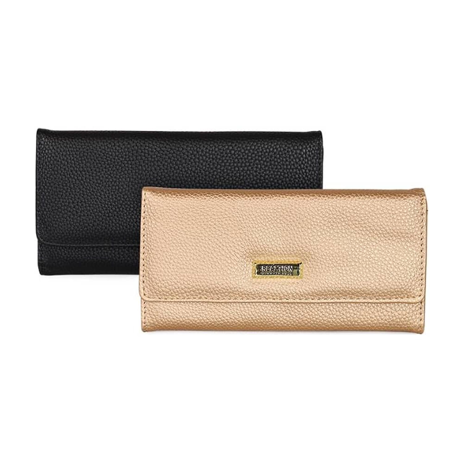 2 Billeteras De Mujer Fidelia Negra Y Rosada Kenneth Cole image number 0.0