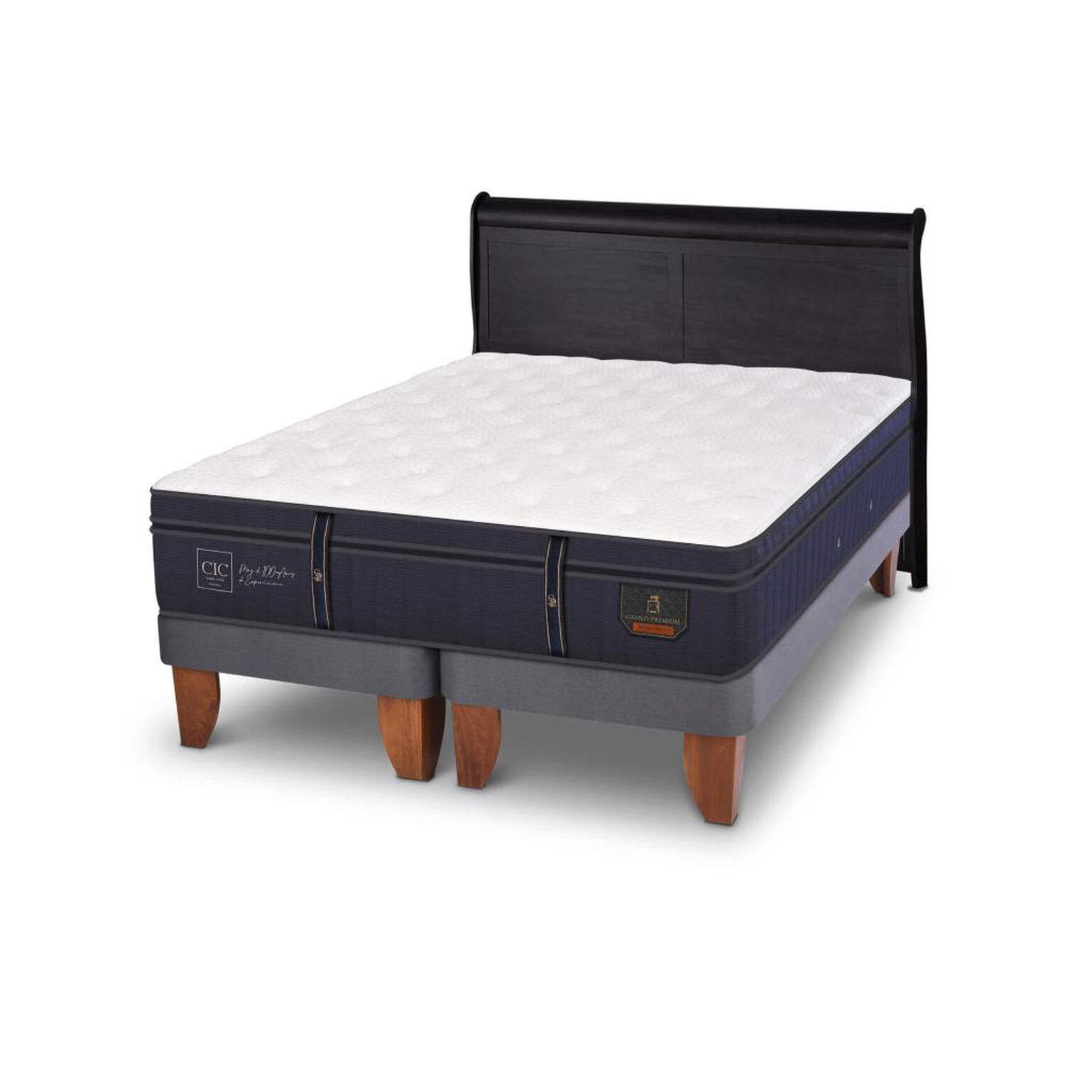 Cama Europea Cic Linea Premium / 2 Plazas / Base Dividida + Respaldo image number 3.0