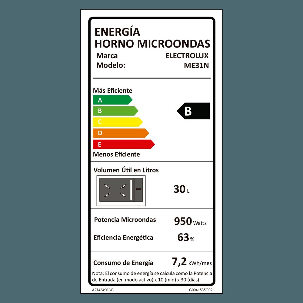 Microondas Electrolux 31 Litros Digital Me31n Negro image number 9.0