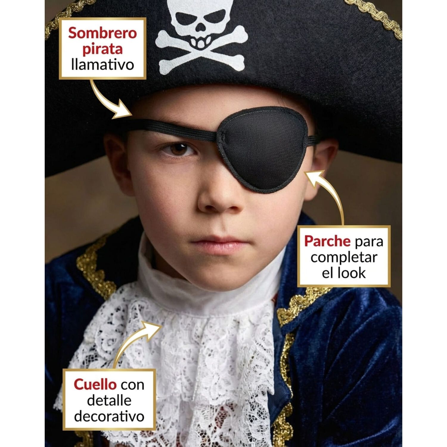 Disfraz Cosplay Pirata Corsario Piratas Infantiles Todos Ni&ntilde;o image number 10.0