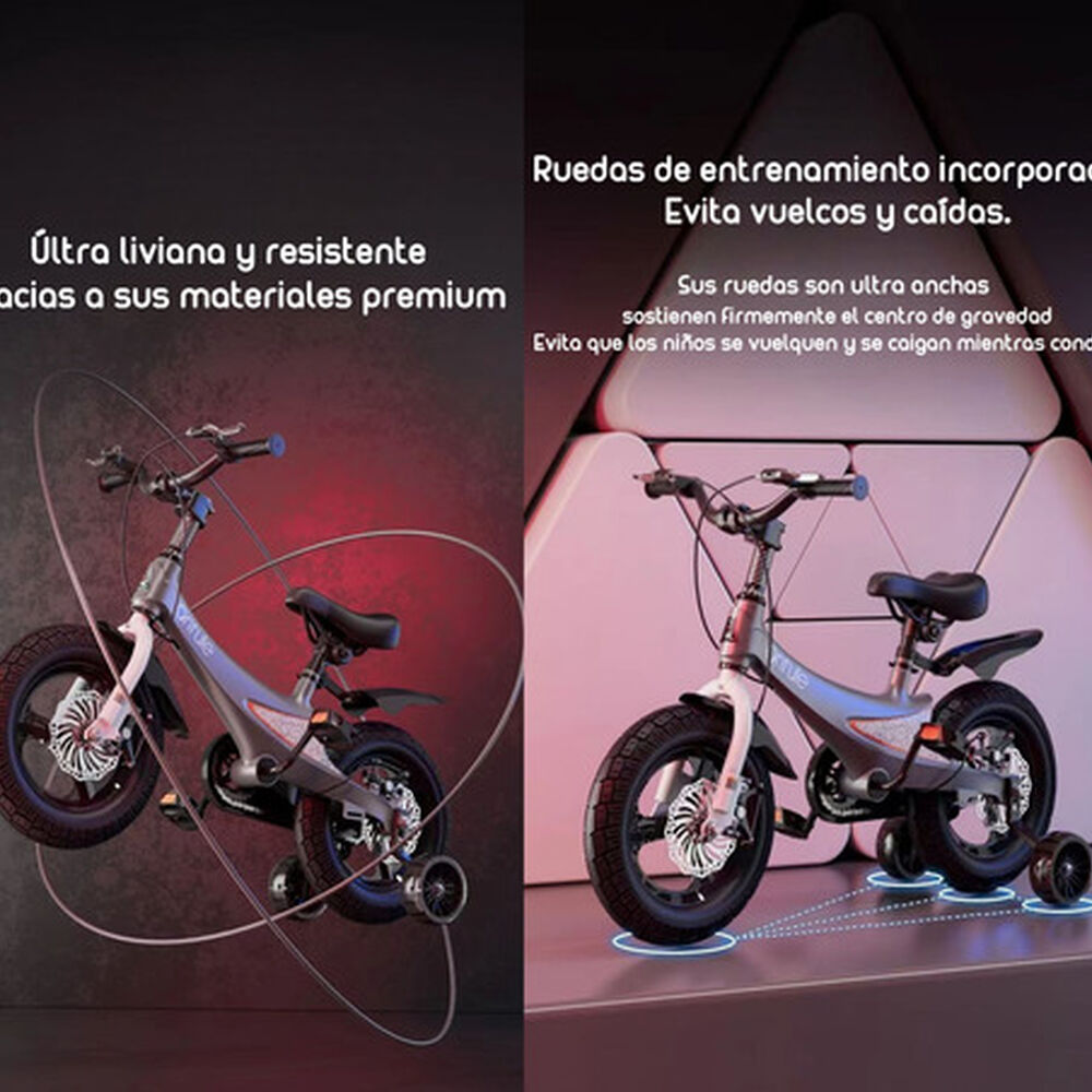 Bicicleta Infantil 2-5 Años Niña Aro 12 Lubabycas Rosada image number 5.0