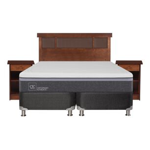 Box Spring Cic Ortopedic / 2 Plazas / Base Dividida  + Set De Maderas