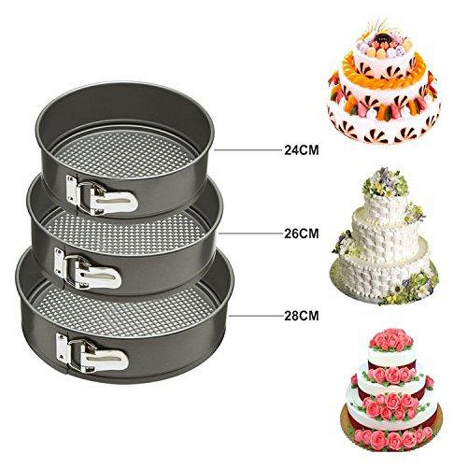 Set 3 Moldes Circular Desmontable Antiadherente Cocina image number 3.0