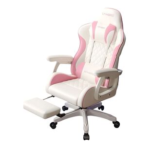 Silla Gamer Ergon&oacute;mica Reclinable Con Reposapies Rosada