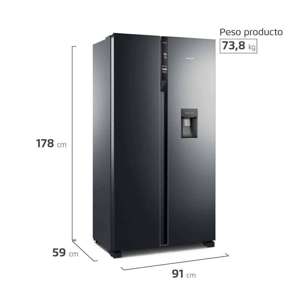 Refrigerador Fensa 436l No Frost Side By Side Sfx440b Negro image number 2.0