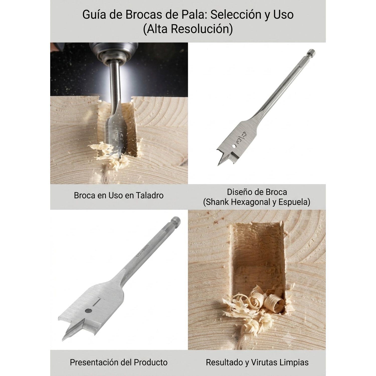 Juego De Brocas Planas Para Madera, 6 Piezas, Truper J-bpt-6 image number 1.0