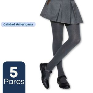 UTILISIMO Pack 5 Ballerina Escolar Calcetines Algodón Gris Niña