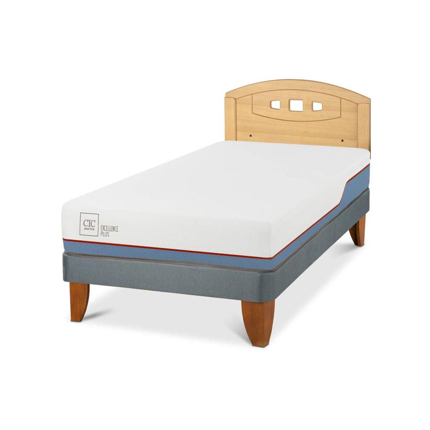 Cama Europea Cic Excellence Plus / 1.5 Plazas / Base Normal + Respaldo image number 1.0