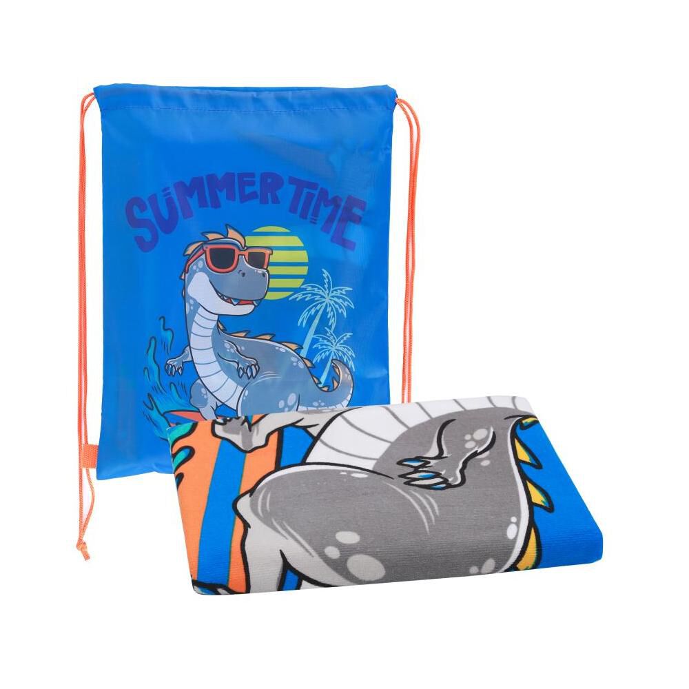 Toalla De Playa Con Bolso Casaideal Kids Dino / 70 X 140 Cm image number 9.0