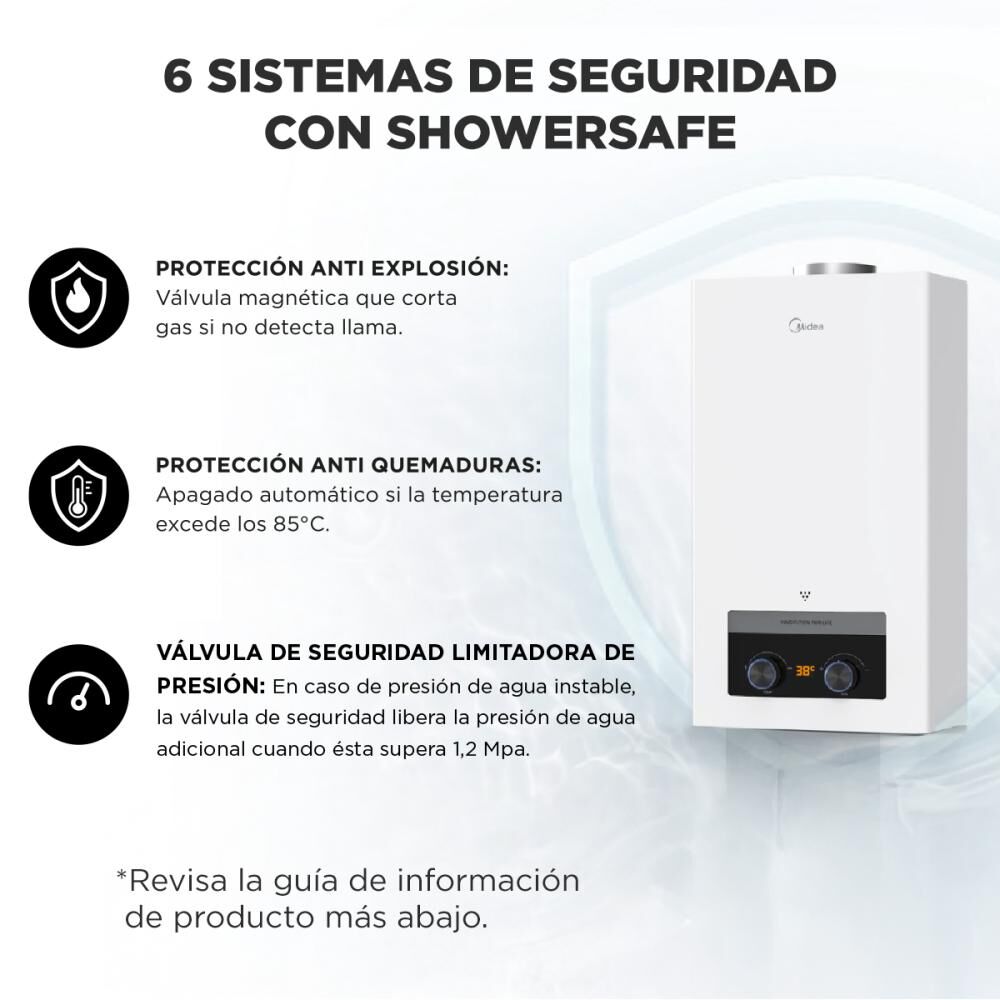 Calefont Midea MGWH5-10MDNCLW-GL / Gas Licuado / 5 Litros image number 3.0