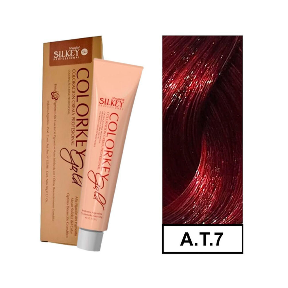 Colorkey Gold - Tintura Permanente Efecto 3d Pigment 60gr + Oxidante - At.7 Rubio Mediano Rojizo Extra Red image number 0.0