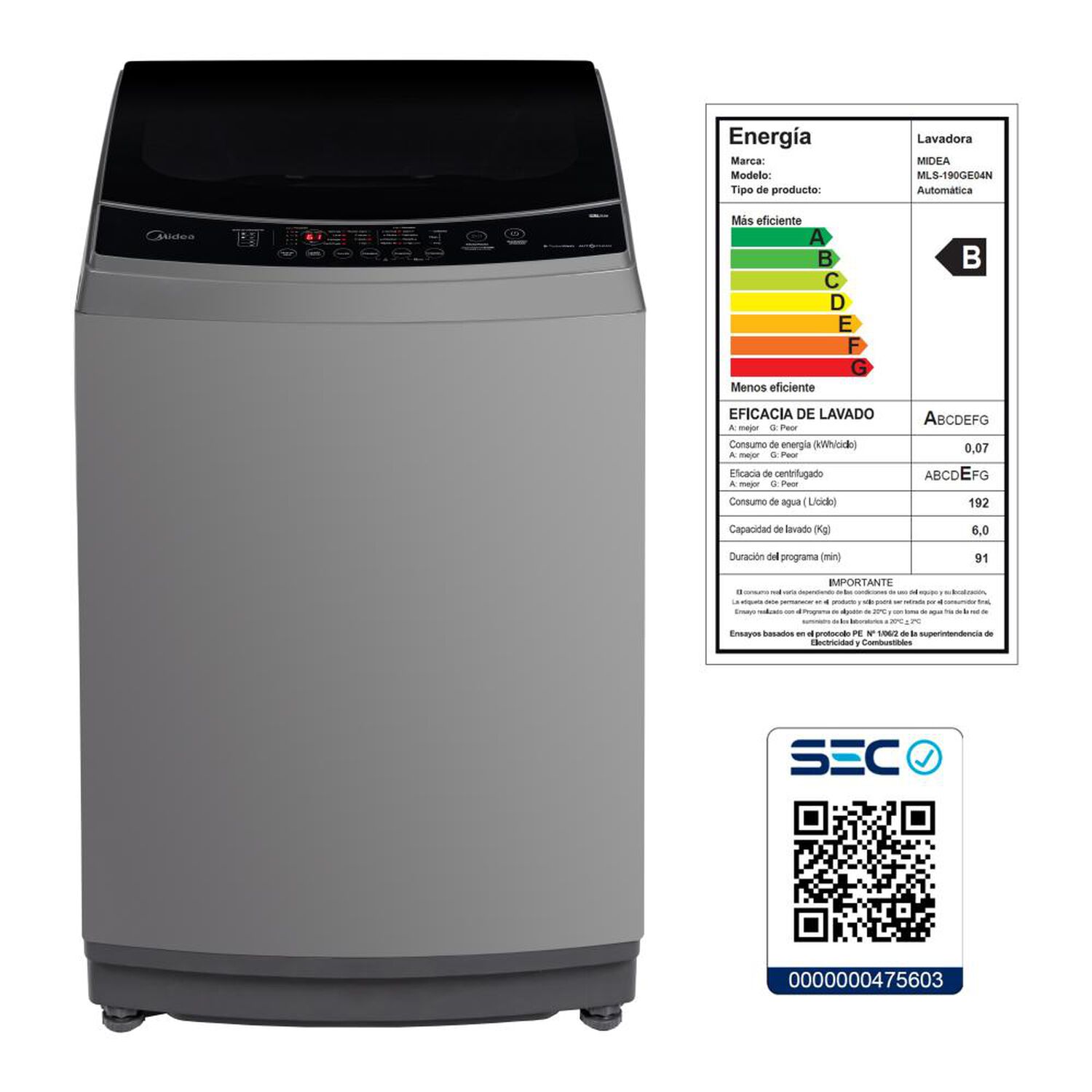 Lavadora Midea MLS-190GE04N / 19 Kg image number 12.0