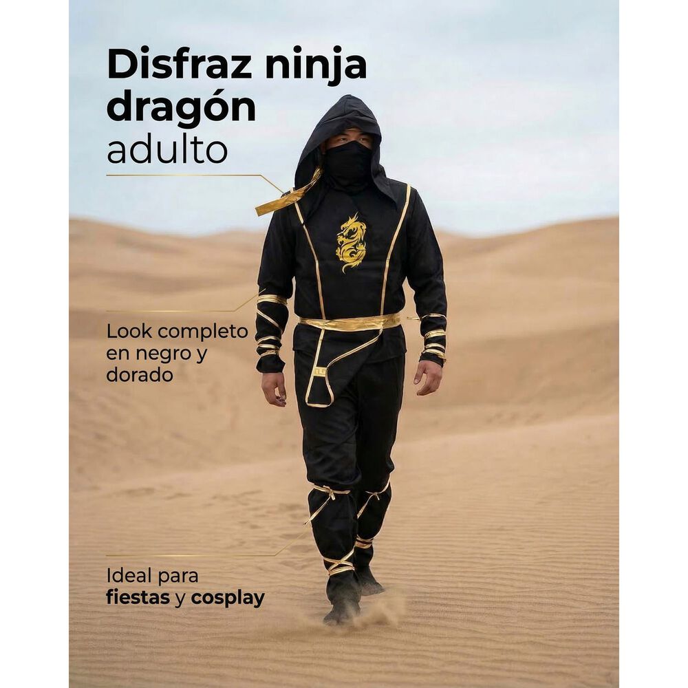 Disfraz Premium Ninja Dragon Esqueleto Camuflaje Infantil image number 26.0
