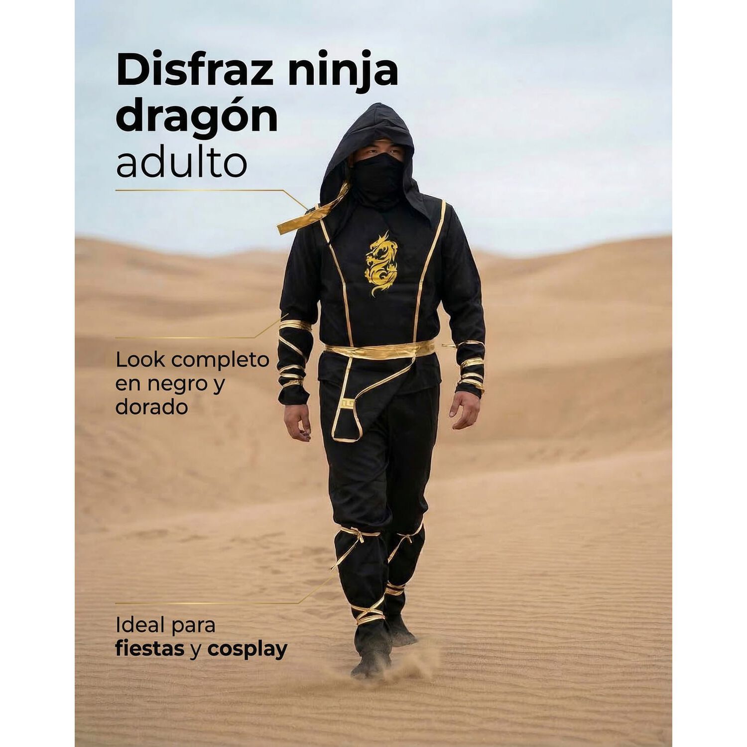 Disfraz Premium Ninja Dragon Esqueleto Camuflaje Infantil image number 26.0