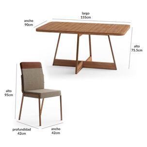 Juego De Comedor Roca Río / 6 Sillas