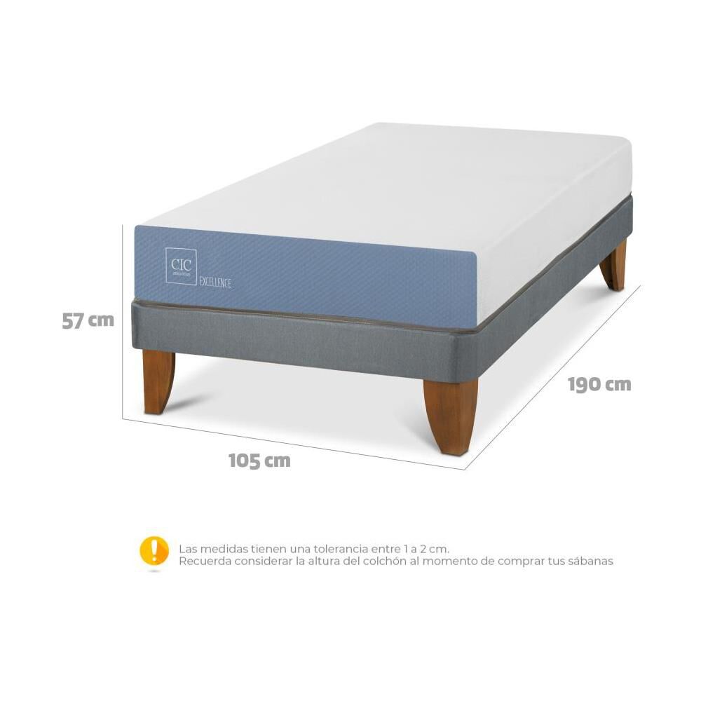 Cama Europea Cic Excellence / 1.5 Plazas / Base Normal image number 2.0