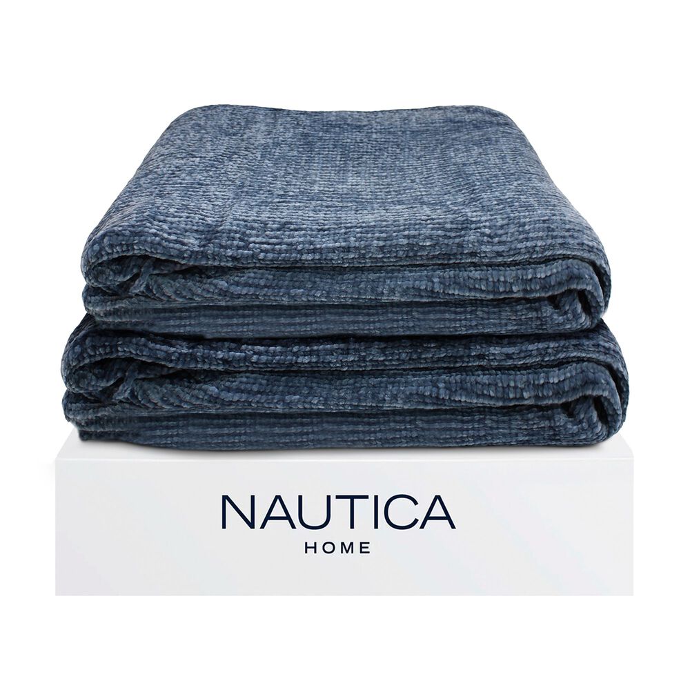 Pack 2 Mantas De Cama Nautica Home Shiny Suavidad De Lujo 127x152cm Azul image number 1.0