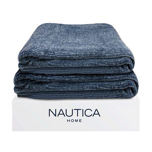 Pack 2 Mantas De Cama Nautica Home Shiny Suavidad De Lujo 127x152cm Azul