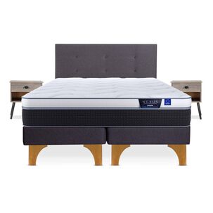 Cama Europea Flex Nexus / 2 Plazas / Base Dividida + Set De Maderas