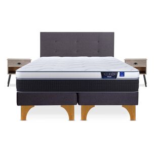 Cama Europea Flex Nexus / 2 Plazas / Base Dividida + Set De Maderas