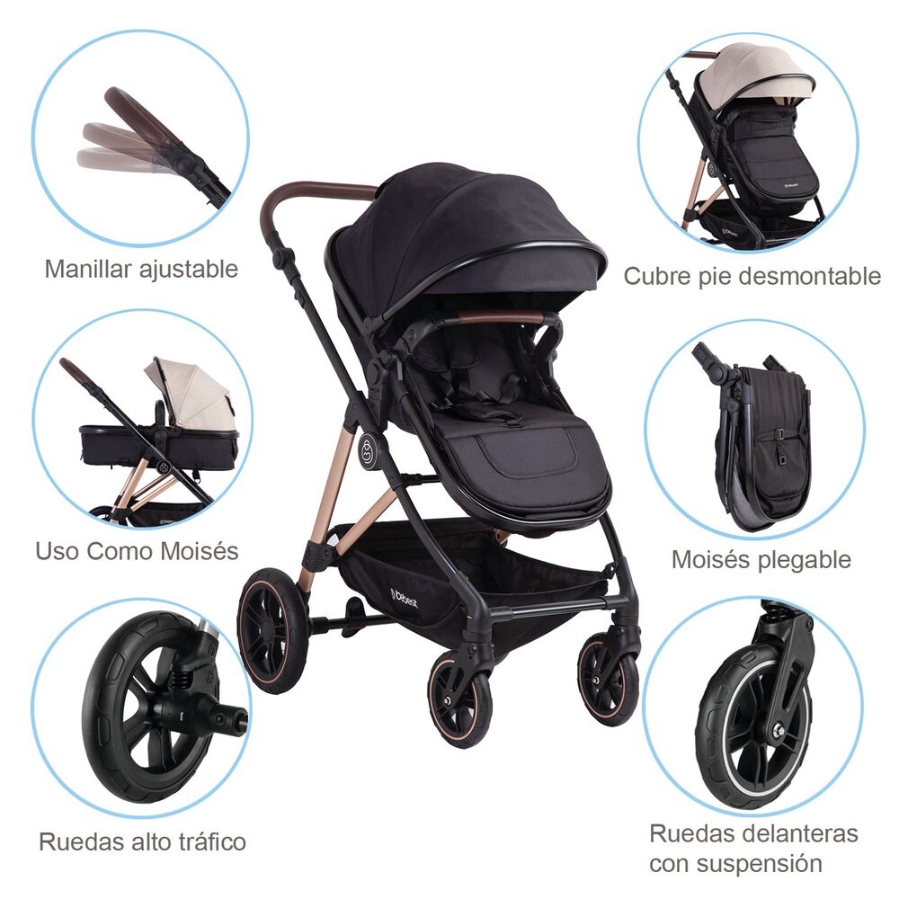 Coche Cuna Travel System Neo Negro Bebesit image number 5.0