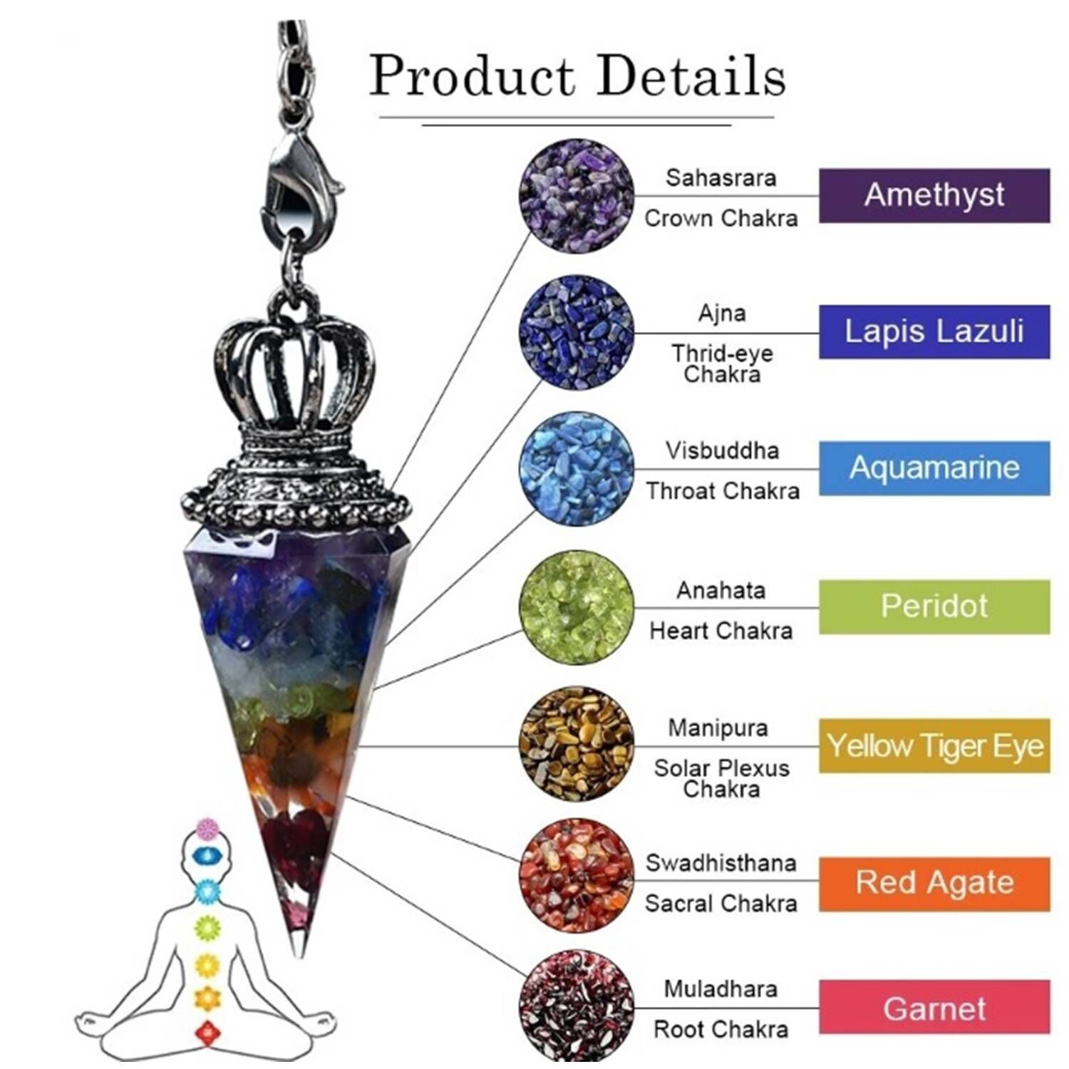 P&eacute;ndulo 7 Chakras image number 2.0