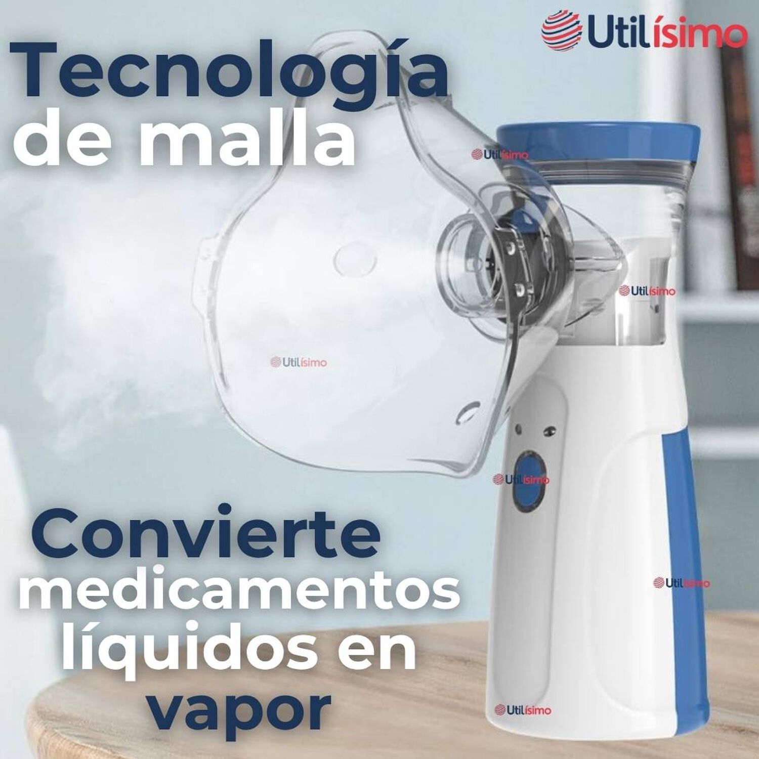 Nebulizador Port&aacute;til Bater&iacute;a Recargable Mesh Vaporizador Ni&ntilde;os Y Adultos image number 4.0