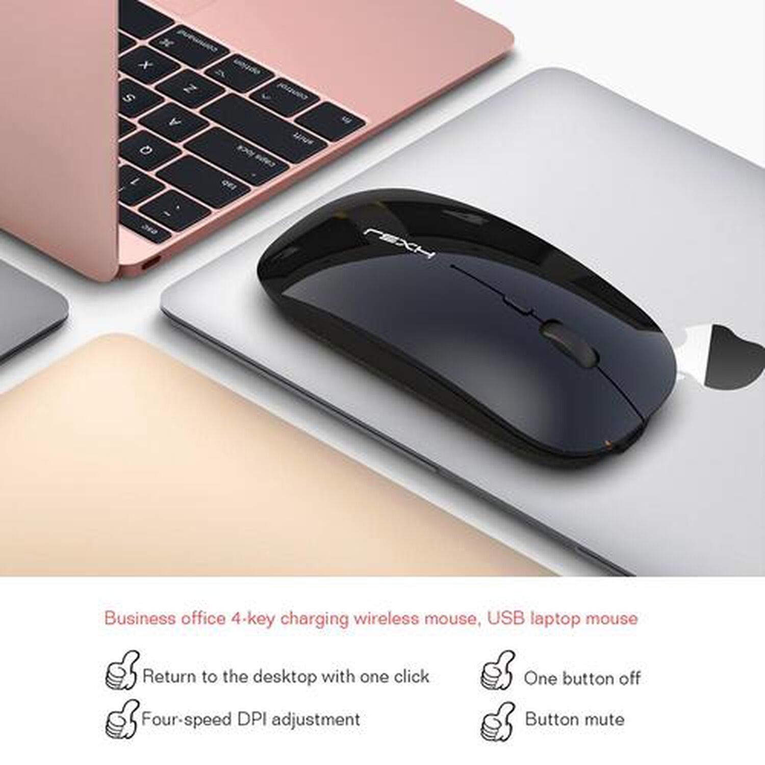 Mouse Raton Recargable Usb Silencioso Dpi Inal&aacute;mbrico 2,4ghz Y Optico Pc Notebook Bt Ergon&oacute;mico) image number 7.0