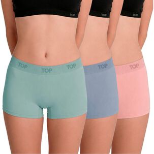 Pack 3 Calz&oacute;n Boxer Corto Top Microfibra Sin Costuras