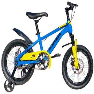 Bicicleta Aro 16 Mawida Con Freno Disco Azul Amarillo