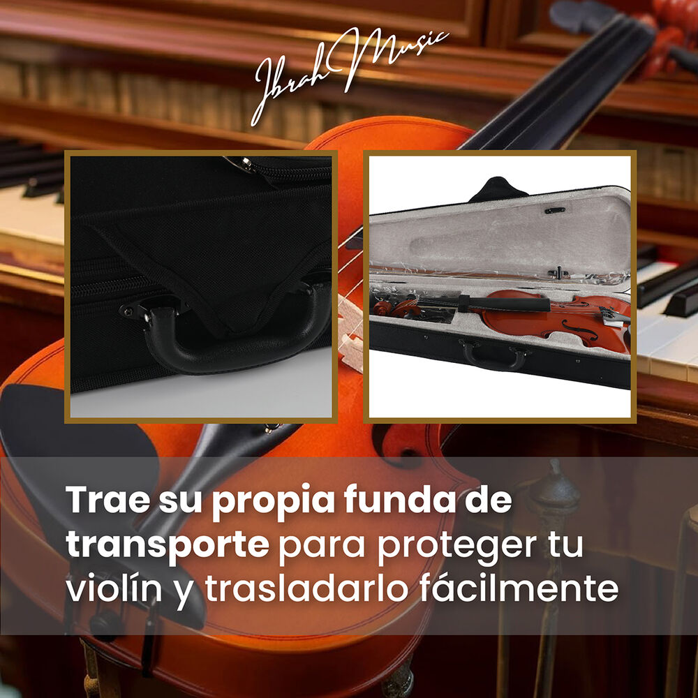 Violin 4/4 Acustico Ibrah Music Estuche Y Arco + Accesorios image number 6.0