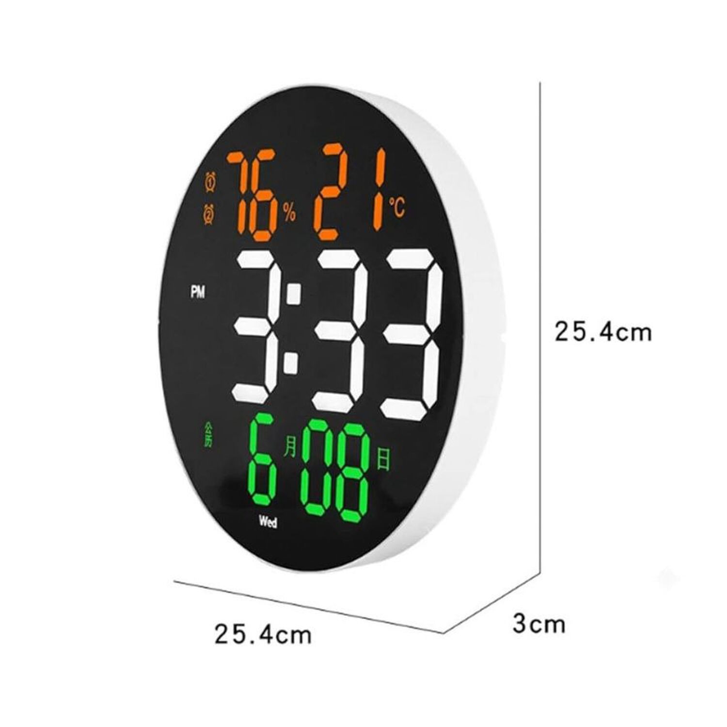 Reloj De Pared Digital Led Grande Sensor Temperatura Moderno image number 2.0