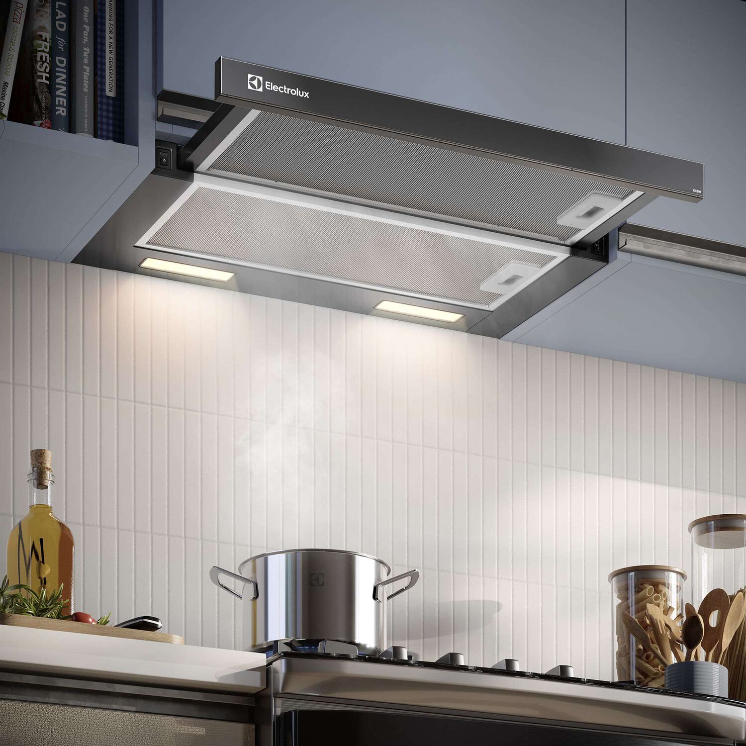 Campana Cocina Extractora Retr&aacute;ctil 60cm Luz Led De6ri Negra image number 1.0