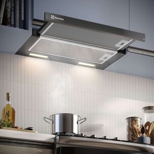 Campana Cocina Extractora Retr&aacute;ctil 60cm Luz Led De6ri Negra