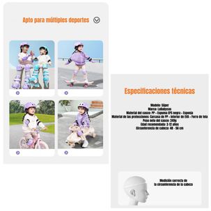 Casco Infantil Y Set De Protecci&oacute;n 6 Piezas S&uacute;per Lubabycas