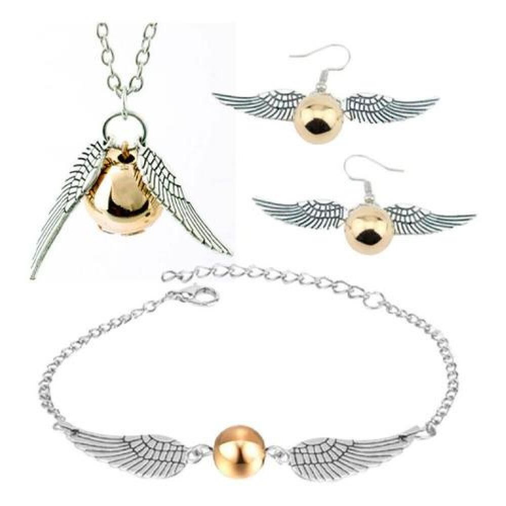 Set Harry Potter Snitch Quidditch Collar Pulsera Aros image number 0.0