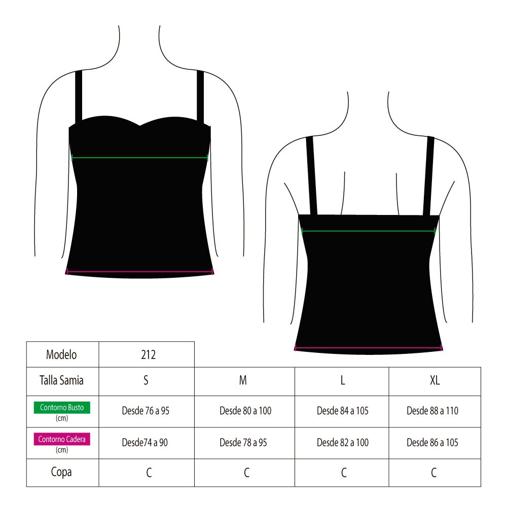 Tankini Traje De Baño Lazos Negro image number 2.0