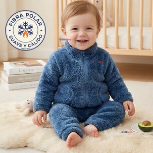 Conjunto 2 Piezas Buzo Poler&oacute;n Pantal&oacute;n Bebe Ni&ntilde;o Poli&eacute;ster Blue