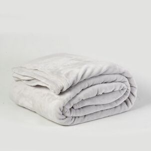 Frazada Flannel Linea Hotel 1.5 Plazas Gris Claro