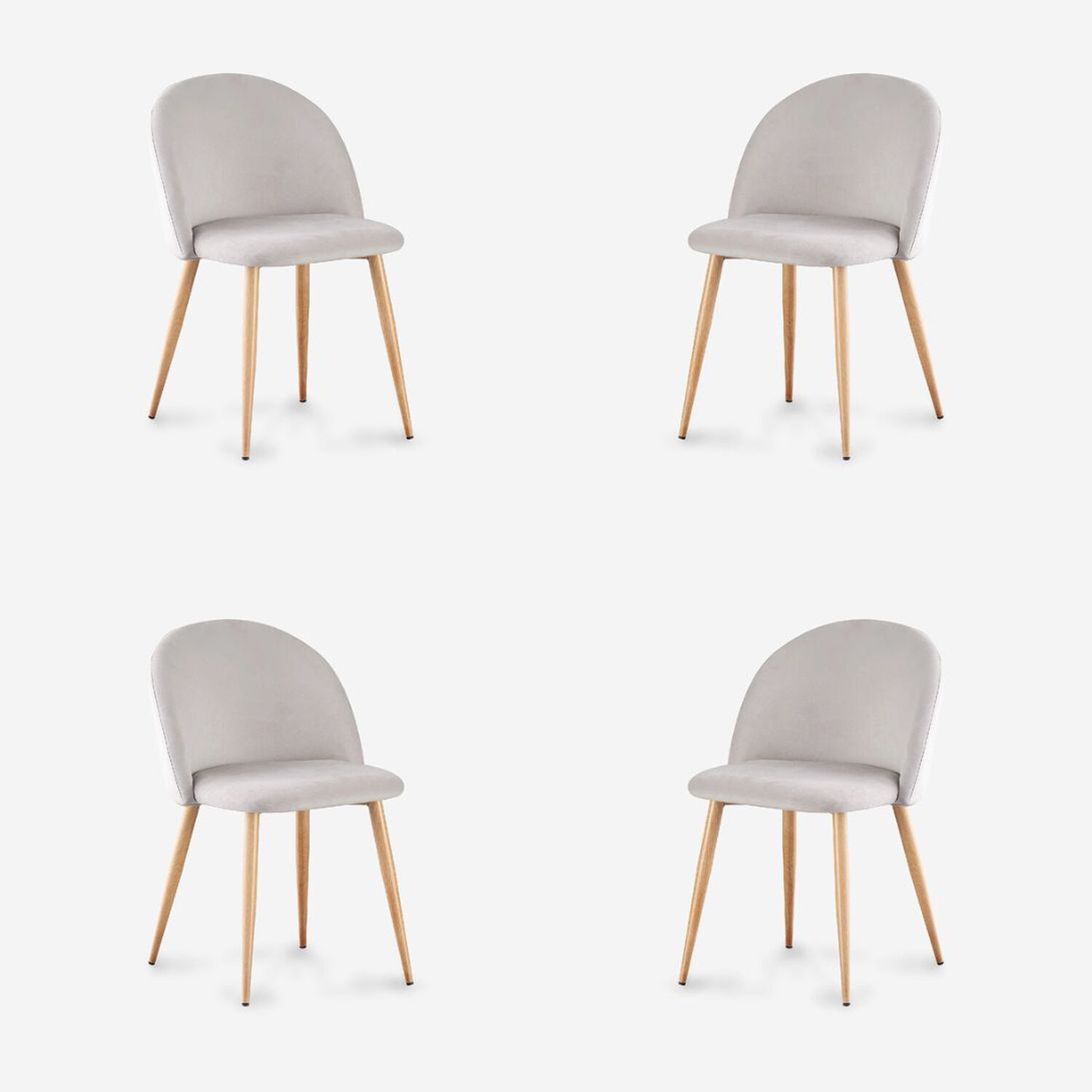 Pack 4 Sillas De Comedor N&oacute;rdica Gris image number 0.0