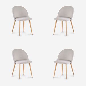 Pack 4 Sillas De Comedor N&oacute;rdica Gris