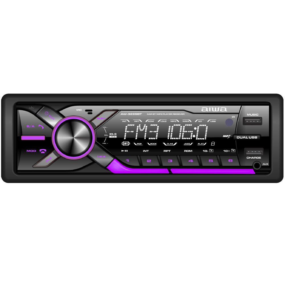 Radio Auto Aiwa Aw-3269bt 1 Din Bluetooth Mp3 Usb App Music image number 0.0