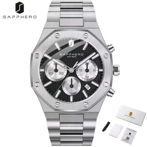 Reloj Sapphero Hombre Cronografo Acero Inoxidable Cuarzo