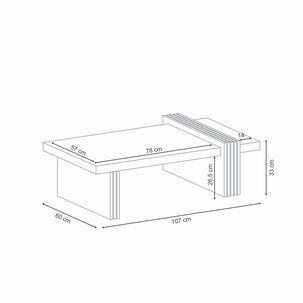 Mesa De Centro Praga Freijo-pretto 107x60x33 Cm