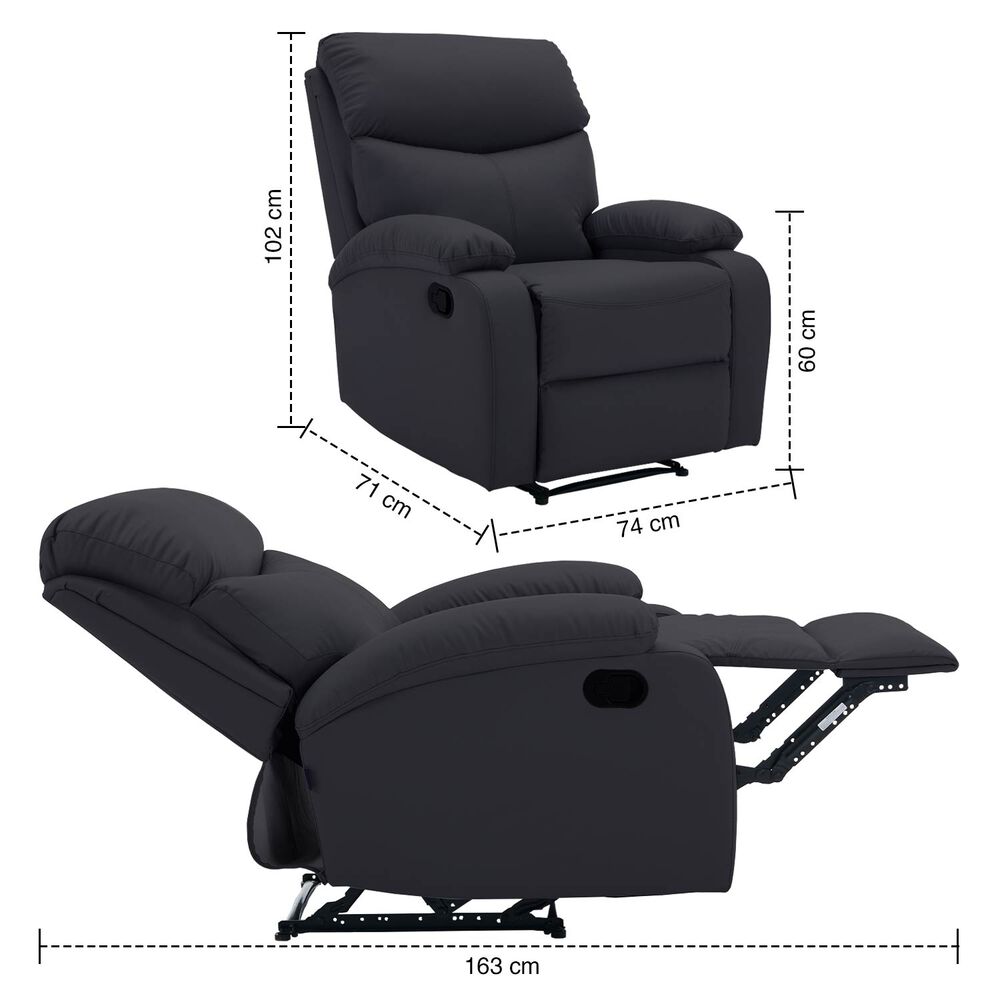 Berger Reclinable Milan Pu Negro image number 2.0