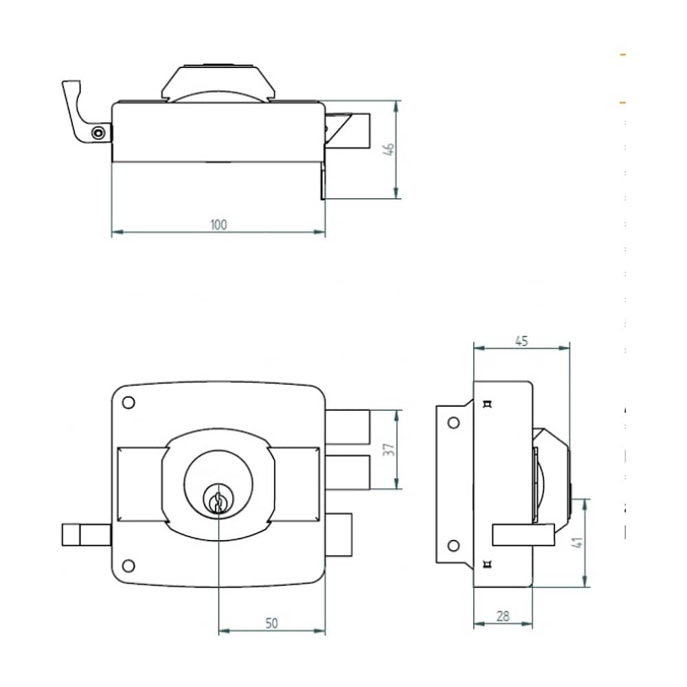 Cerradura Sobreponer Oister 110 - Gris image number 6.0